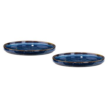 Set of 2 plates deep blue for salad