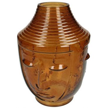 Vase brown face S