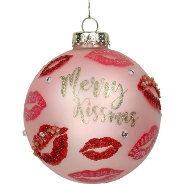 Glass ornament Merry Kissmas