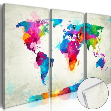 Acrylic Print - World Map: An Explosion of Colours [Glass]