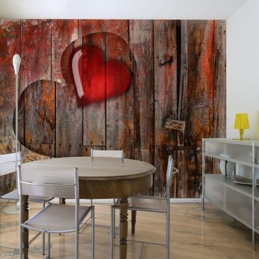 Wallpaper - Heart on wooden background