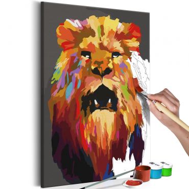 DIY canvas painting - Colourful Lion  40x60