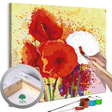 DIY canvas painting - Poppies (modern) 60x60
