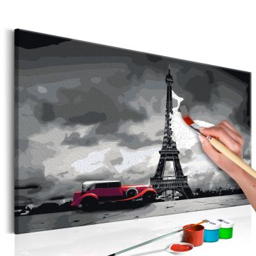 DIY canvas painting - Paris (Red Limousine) 60x40