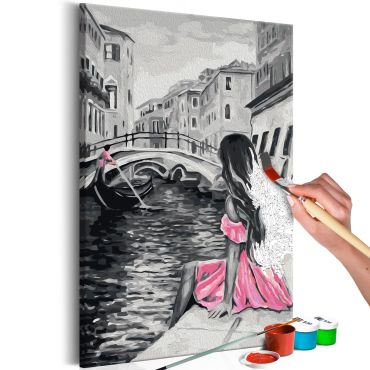 DIY canvas painting - Venice (A Girl In A Pink Dress) 40x60