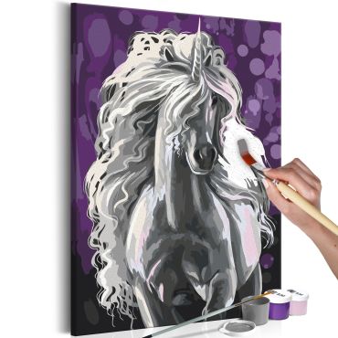 DIY canvas painting - White Unicorn 40x60