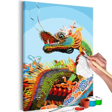 DIY canvas painting - Colourful Dragon 40x60