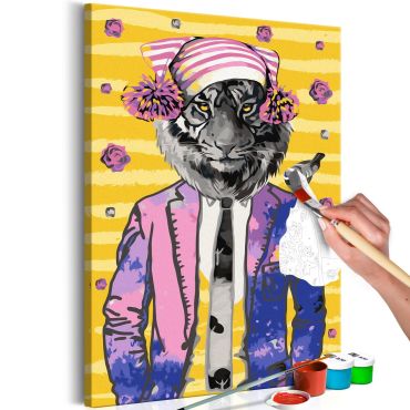 DIY canvas painting - Tiger in Hat 40x60
