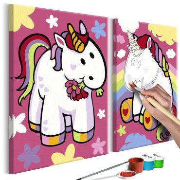 DIY canvas painting - Unicorns  33x23