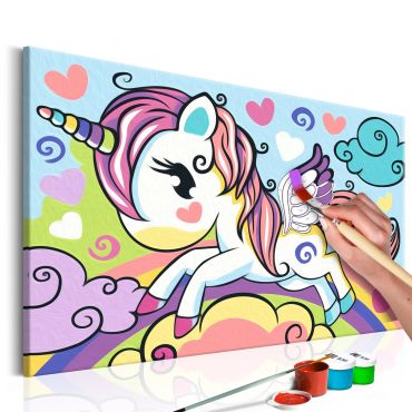 DIY canvas painting - Colourful Unicorn 33x23