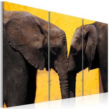 Canvas Print - Elephant kiss