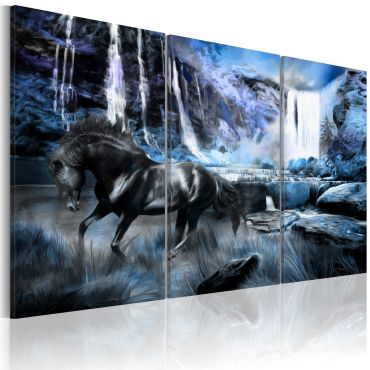 Canvas Print - Waterfall in colour of sapphire