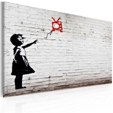 Canvas Print - Girl with TV (Banksy) 60x40
