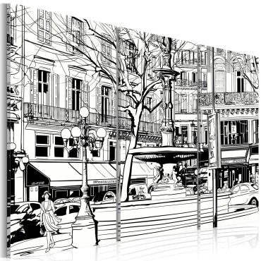 Canvas Print - Sketch of Parisian square