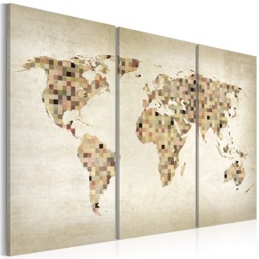 Canvas Print - Beige shades of the World - triptych