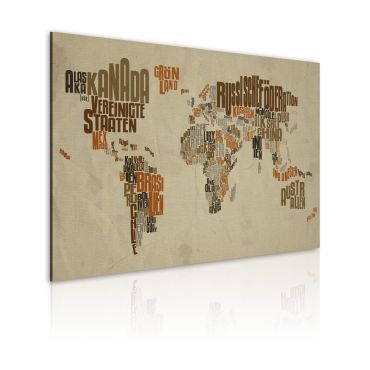 Canvas Print - Map of the World (German language)