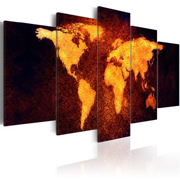 Canvas Print - Map of the World - Hot lava