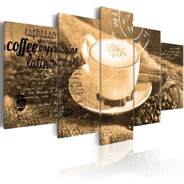 Canvas Print - Coffe, Espresso, Cappuccino, Latte machiato ... - sepia