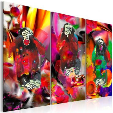 Canvas Print - Crazy Monkeys - triptych
