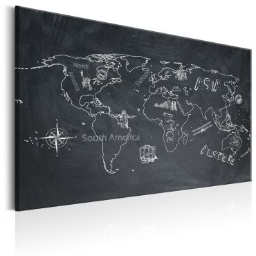 Canvas Print - World Map: Travel broadens the Mind