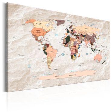 Canvas Print - World Map: Stony Oceans