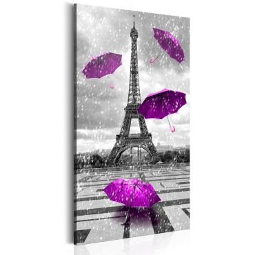 Canvas Print - Paris: Purple Umbrellas 60x120