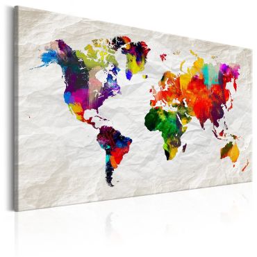 Canvas Print - World Map: Rainbow Madness