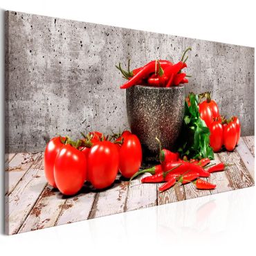 Canvas Print - Red Vegetables (1 Part) Concrete Narrow