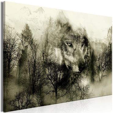 Canvas Print - Mountain Predator (1 Part) Wide Beige