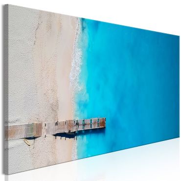 Canvas Print - Sea and Wooden Bridge (1 Part) Narrow Blue