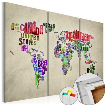 Decorative Pinboard - Colorful Countries [Cork Map]