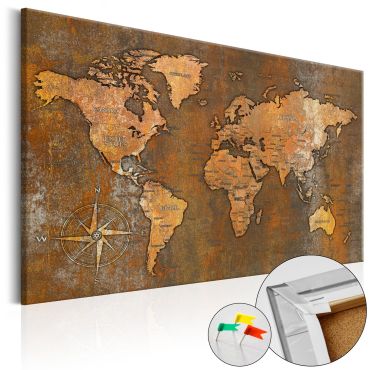 Decorative Pinboard - Rusty World [Cork Map]