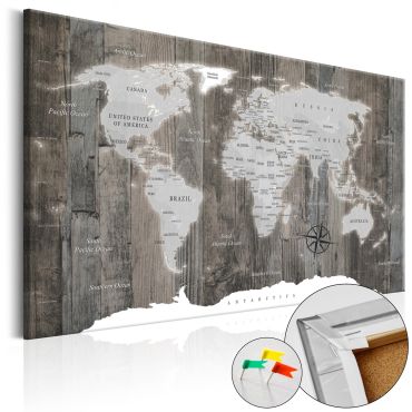 Decorative Pinboard - World of Wood [Cork Map]