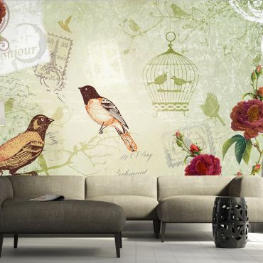 Wallpaper - Vintage birds