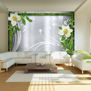 Wallpaper - Bamboo and two orchids