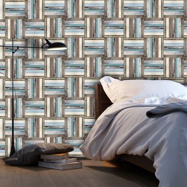 Wallpaper - Wooden weave of colors 50x1000