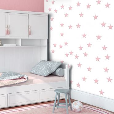 Wallpaper - Pink Stars 50x1000