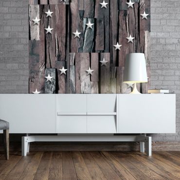 Wallpaper - Stars on Wood 50x1000