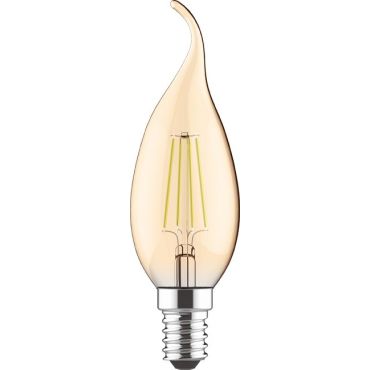 Λαμπτήρας LED Filament E14 Candle 5W 2700K Dimmable Amber Tip