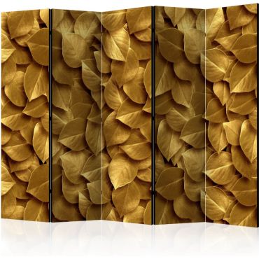 Divider with 5 sections - Golden Leaves II [Room Dividers]