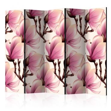 5-section divider - Blooming Magnolias II [Room Dividers]