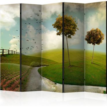 Διαχωριστικό με 5 τμήματα - autumn - landscape II [Room Dividers]