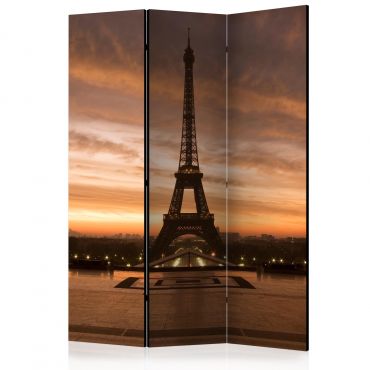 3-partition divider - Evening Colors of Paris [Room Dividers]