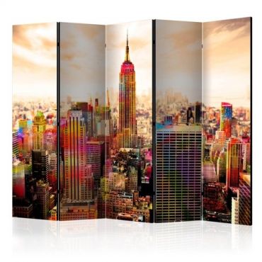 5-section divider - Colors of New York City III II [Room Dividers]