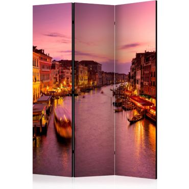 Divider with 3 sections - City of lovers, Venice by night II [Room Dividers]