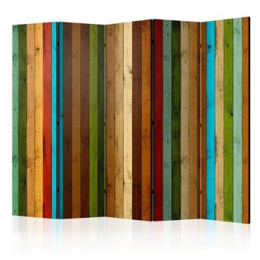 5-part divider - Wooden rainbow II [Room Dividers]