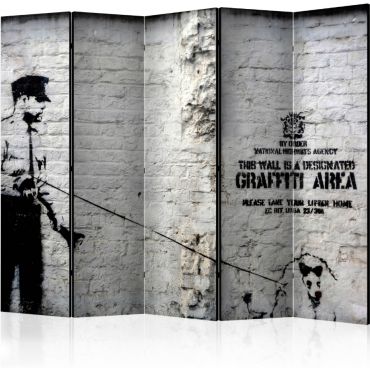 Partition with 5 sections - Banksy - Graffiti Area II [Room Dividers]