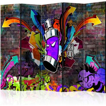 5-part divider - Graffiti: Colorful attack II [Room Dividers]