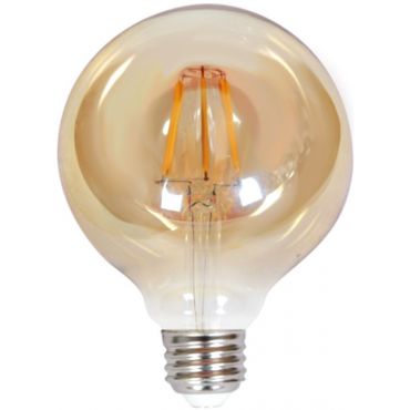 Lamp LED Filament InLight E27 G95 8W 2700K Dimmable Amber
