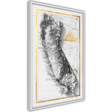 Αφίσα - Raised Relief Map: California